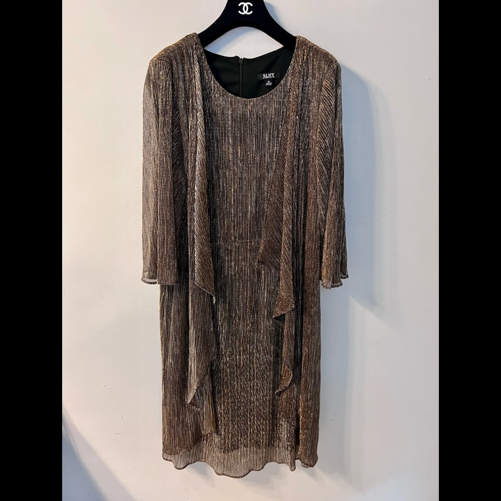 SL Fashions New York Metallic Jacket Dress